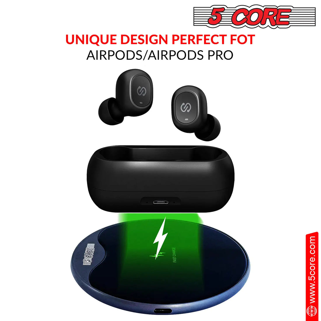 5 Core Wireless Charging Pad 15W Qi-Certified Fast Phone Charging Mat Cargador Inalámbrico